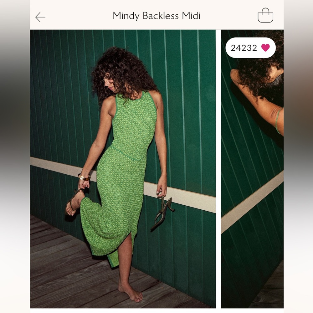 Free people Mindy Backless Midi maxi dress in color Aqua combo green size large